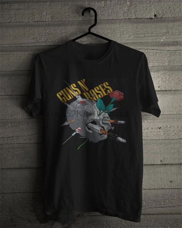 Потрясающие футболки Guns N Roses винтажная рубашка с круглым вырезом и коротким