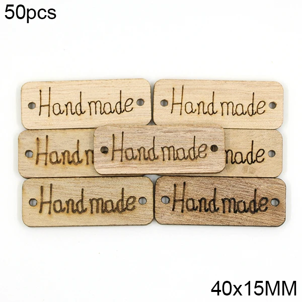 Handmade 04 50 шт. несколько стилей Кнопка ручной работы деревянная пуговица поделки своими руками натуральный Цвет круглый любовное письмо пуговицы с 2 отверстиями для пошива одежды - Цвет: Handmade 04