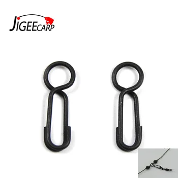 

JIGEECARP 100PCS Carp Fishing Brass Link Quick Change Ring Clip Secure Strong Matte Black Swivel Fastlock Safety Snaps Wholesale