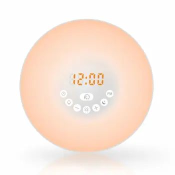 

Led Alarm Clock Bedside Atmosphere Light Intelligent Simulation Sunrise Wake-up Light Sunset Sleepless Night Light Colorful