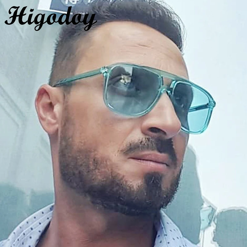 Higodoy ретро очки Квадратные большие солнцезащитные для мужчин красочные