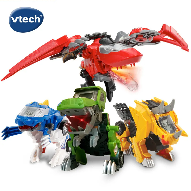 

VTech Vtech Guardian Transformation Dinosaur Five Dynasties Transformation Car Animation T-Rex Pterosaurs Triceratops