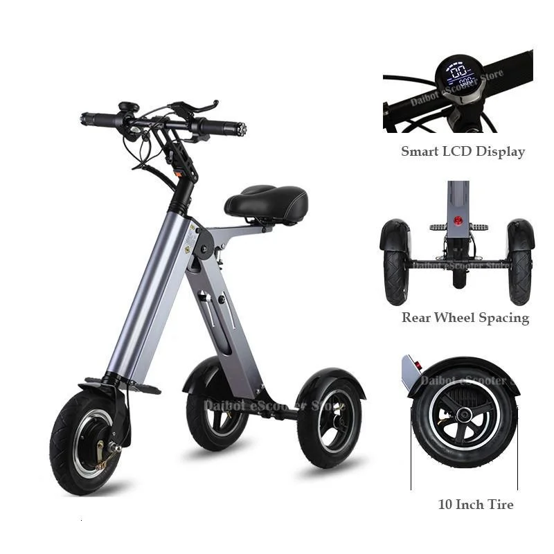 Daibot 10 Inch Electric Tricycle Scooter Three Wheels Electric Scooters Foldable Kick Scooter Electric 36V 250W Range 45KM (9)