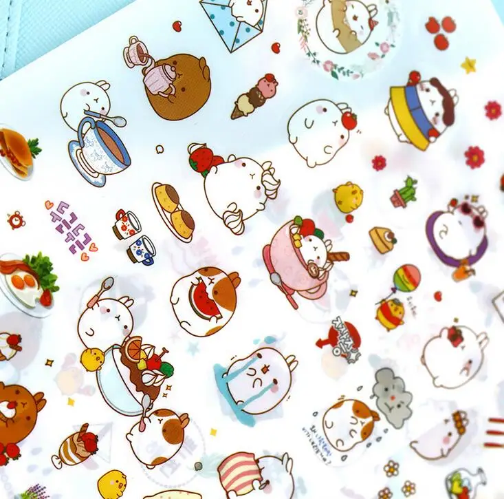 6 шт./упак. милое нижнее белье с рисунками картофеля серия «кролик»; Kawaii ПВХ Стикеры в третьей четверти картофель, кролик