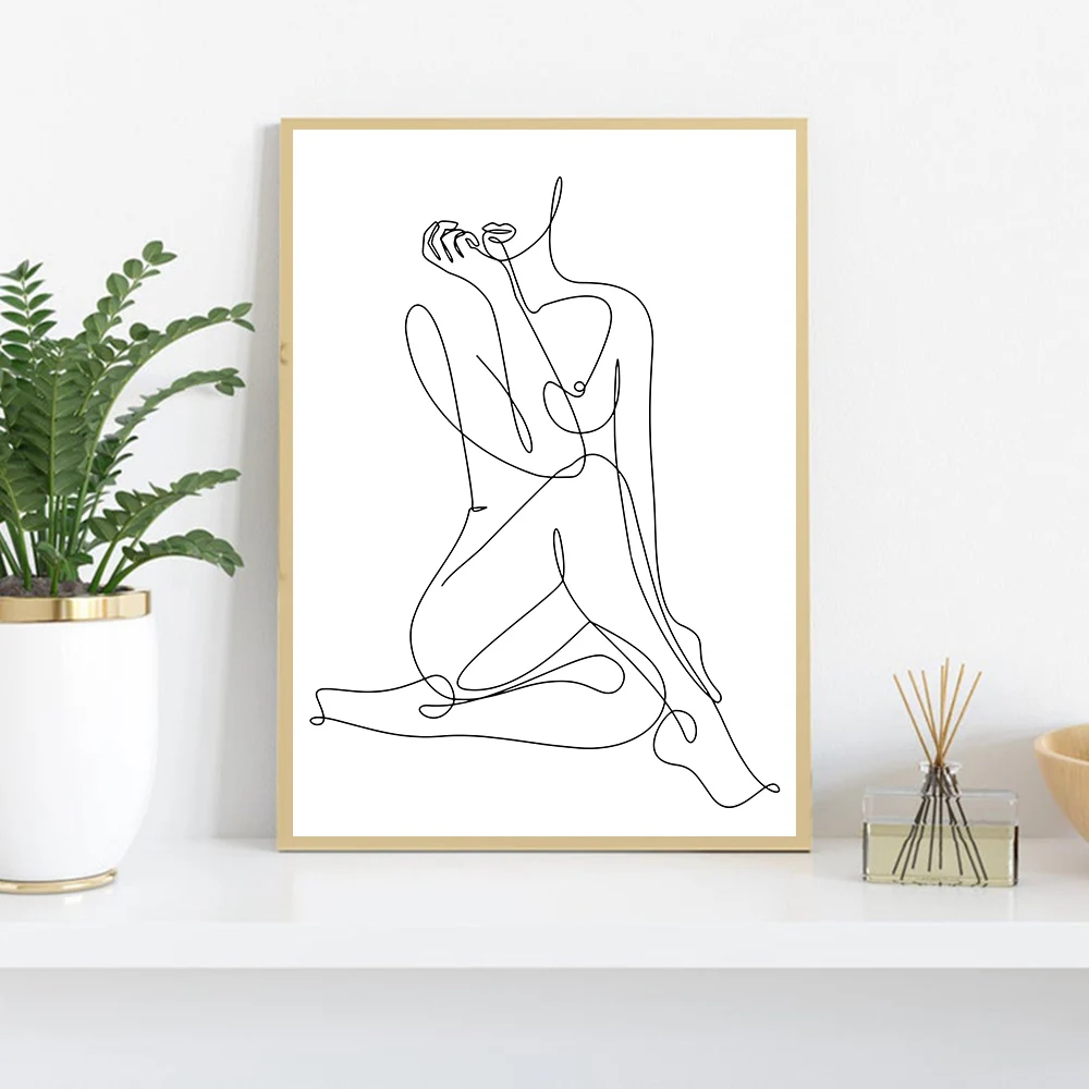 Sexy-Lady-Body-Line-Art-Painting-Nude-Naked-Woman-Yoga-Canvas-Poster-Abstract-Line-Drawing-Print (2)