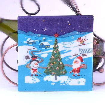 

20pcs Christmas Pattern Printed Napkins Christmas Party Placemat Paper Western Restaurant Colored Paper Christmas Napkins Paper
