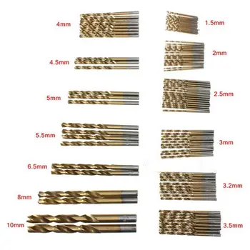 

Big deal 50 Pcs Titanium Coated High Speed Steel Drill Bit Set Tool 1/1.5/2/2.5/3mm