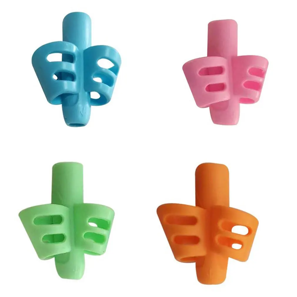 

soft silicone two-finger pen holder with ergonomic handle random color handwriting holder for children and adults