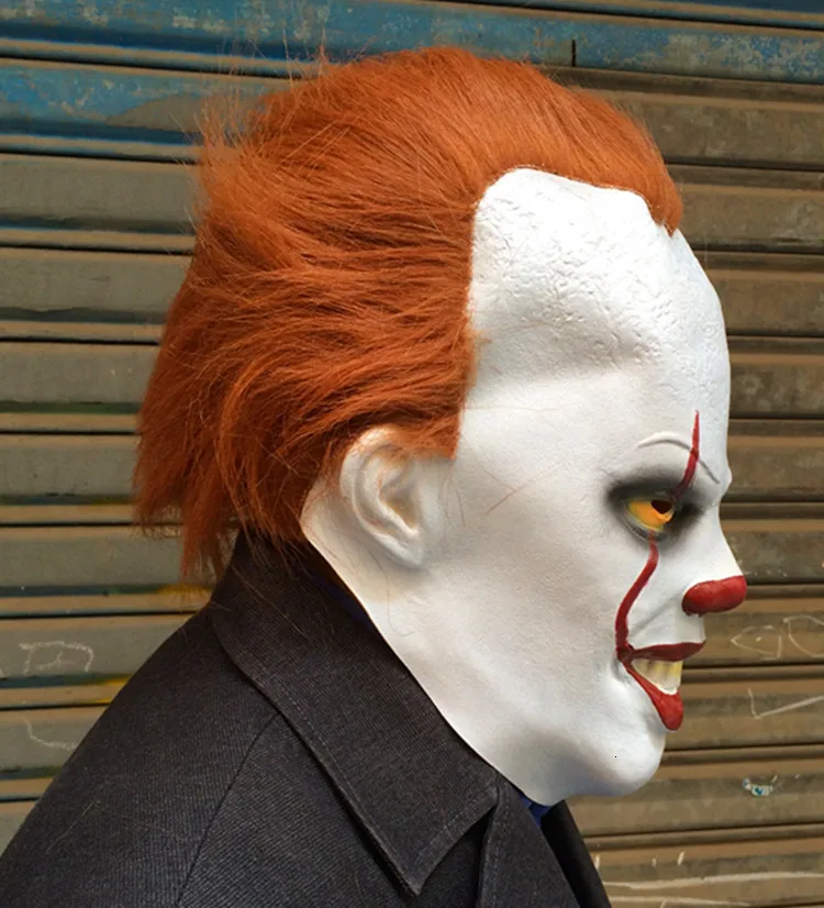 Стивен Кинг это маска Pennywise ужас одежда для клоуна маска глаза будет сиять клоун латексная маска для хеллоуина аксессуары для косплея
