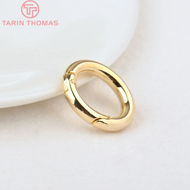 (3293)4PCS 15MM 20MM 24K Gold Farbe Messing Runde Stecker Verschlüsse für Charms Anhänger Hohe Qualität DIY Schmuck Machen Erkenntnisse – Detail 3