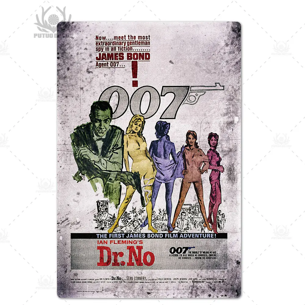 007 фильм металлический постер ретро классический фильм металлическая Оловянная табличка металлический винтажный Настенный декор для бара паба клуба человек пещера - Цвет: TH4241