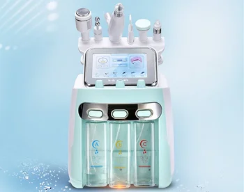 

6 in 1 hydro dermabrasion hydrafacial machine h2 o2 small bubble oxygen jet skin rejuvenation wrinkle removal skincare tools