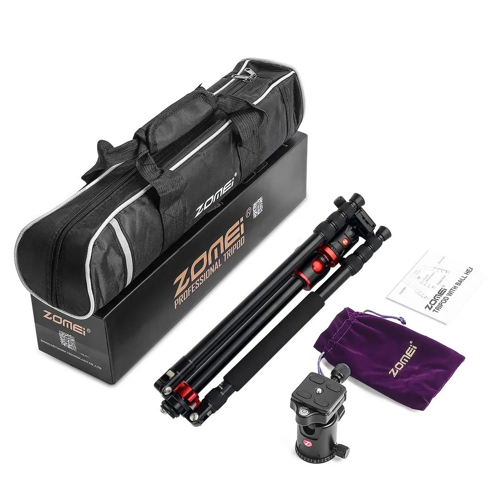 

ZOMEI Camera Tripod Portable Aluminum Tripod Monopod With Ball Head with Quick Release Plate For DSLR Camera dropshipping