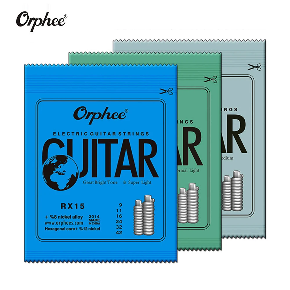 Orphee Metal Electric Guitar Strings Set RX Series Practiced Hexagonal Carbon Steel 6 String for Guitar Parts Musical Instrument guitar parts accessories strings for acoustic guitar tx series green phosphor folk hexagonal carbon steel metal string