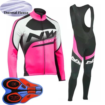 

Winter thermal fleece cycling Jersey Set Men long sleeve bike shirt bib/pants suit road bicycle Outfits outdoor sports Uniform Y