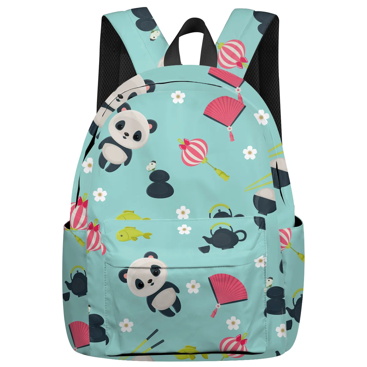 

WHEREISART Cartoon Panda Backpacks Notebook Backpack Stain Resistant Multi-Function Work Backpack Oxford Fabric Light Weight