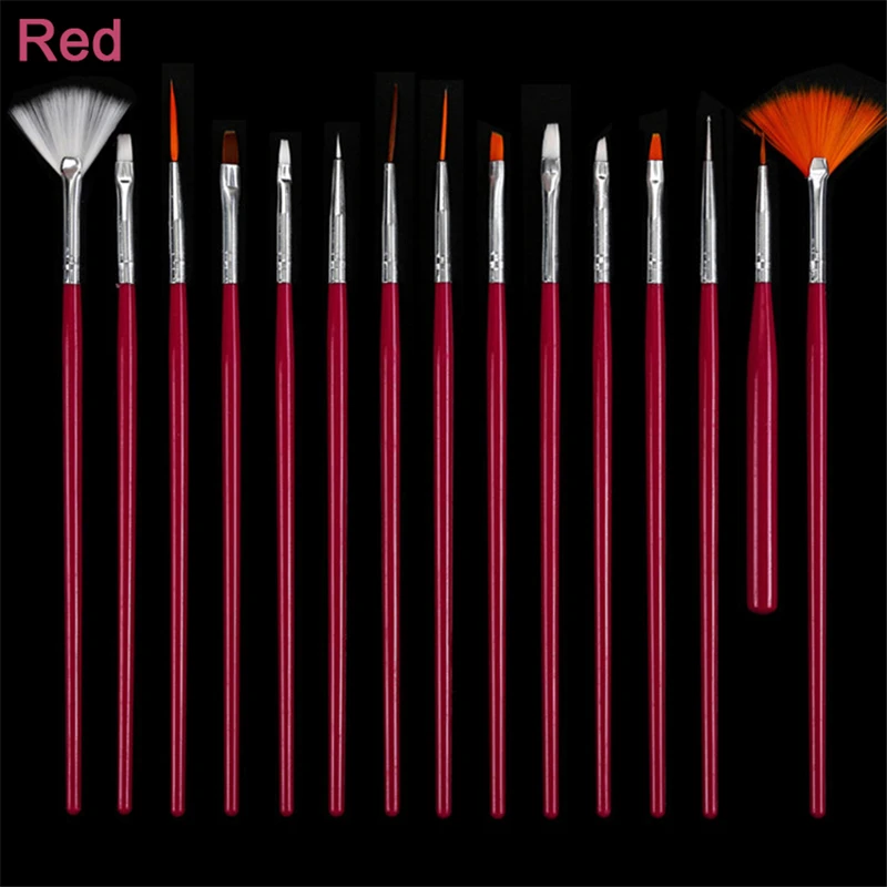 New Nail Brush Manicure Gel Brush for Nail Art 15Pcs Set Ombre Brush for Gradient for 5