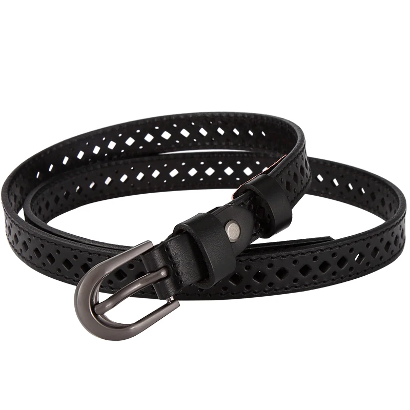 Woman Belts High Quality Cutout Strap Female Genuine Leather Cowhide Belt Adjustable Hollow Out belts for Lady Jeans Waistband
