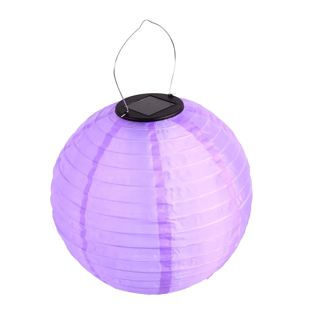 Purple Chinese Lantern Light Solar Lamp Classic Energy Saving DIY Durable Round ABS Polysilicon 12 Inches Outdoor Christmas Xmas Gift - Испускаемый цвет: Purple