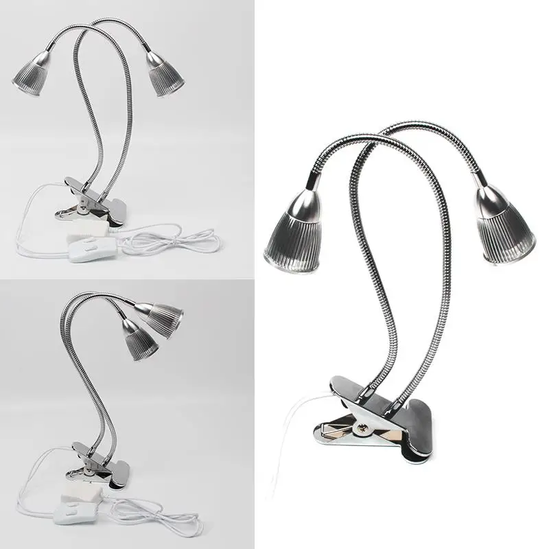 Plant Growth Lamp Double Head With Clip Plant Light Fluorescent Night Light Botanical Illumination Lamp Office Decoration Lamp