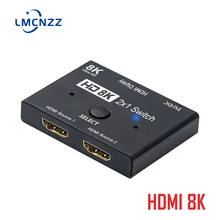 

HDMI Splitter 8K HDMI Switcher for Xiaomi Mi Box Bi-Direction 1x2/2x1 Adapter HDMI Switcher 2 In 1 Out for PS4 TV Box Switcher