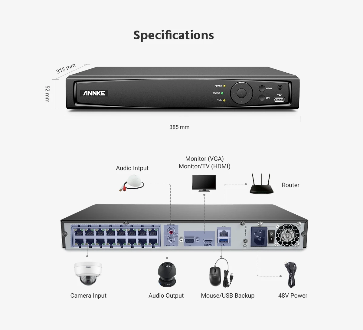 Sistema de Segurança Câmeras de Vigilância H.265 + 8mp Nvr com 8x Poe com Registro de Áudio Annke Rede Vídeo Dome 16ch Fhd 5mp Poe 13 Sistema de vigilância