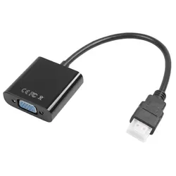 [Обновленная версия] HDMI 1080P к VGA кабель адаптер конвертер для ПК ноутбука без питания, Raspberry Pi-черный