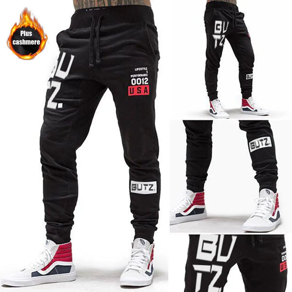

New Autumn and Winter Plus Velvet Sports Pants for Men, Pure Cotton Men's Leisure Sports Fitness Comfortable Long Pants