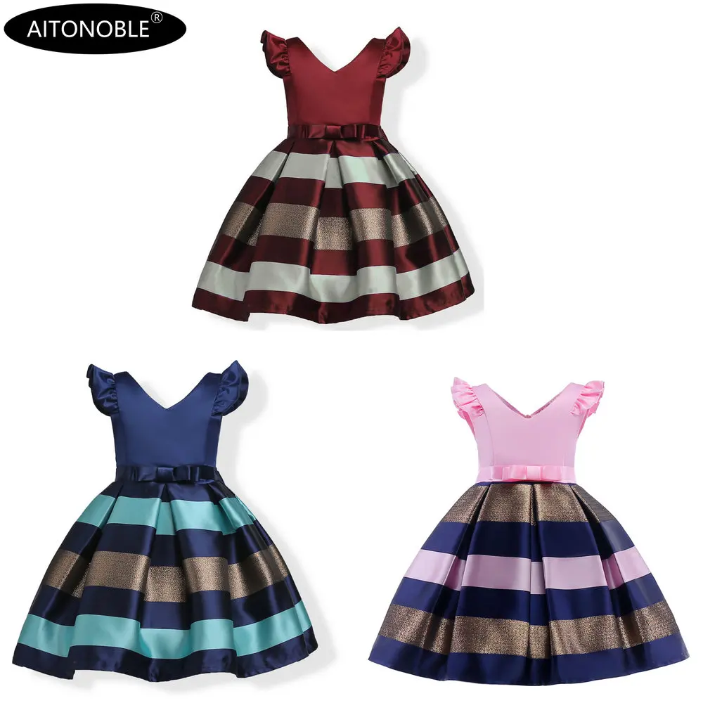 Aitonoble New Costume Christmas Dress Girl's Dress Children Skirt Cosplay Christmas For Girls With a Gift Bag