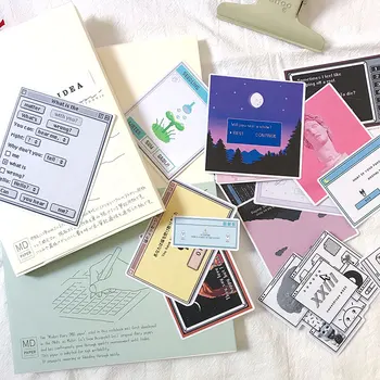 

16Pcs/Pack Travel Vintage Cyber Space Sticker DIY Craft Scrapbooking Album Junk Journal Planner Decorative Stickers