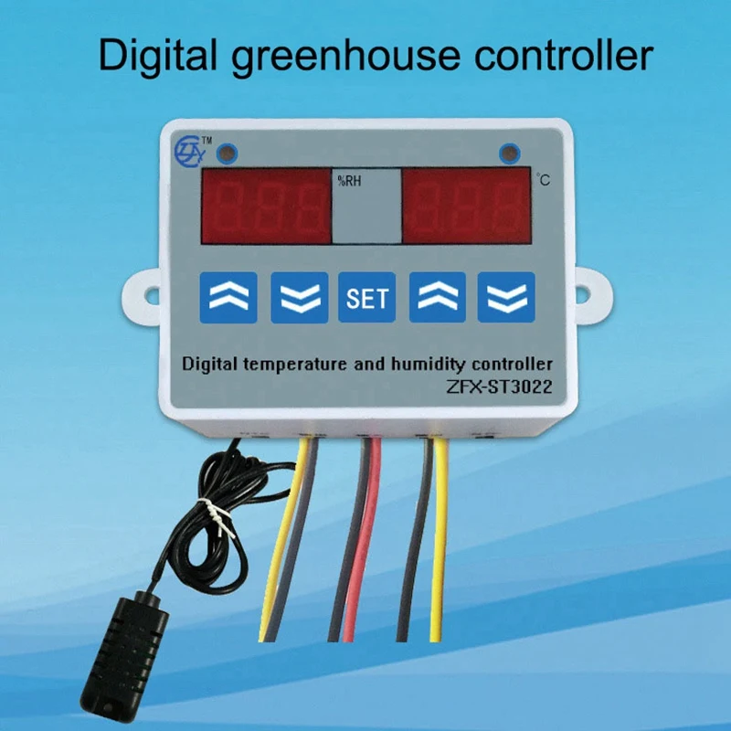 ZFX-ST3022 светодиодный цифровой двойной термометр контроллер температуры термостат инкубатор микрокомпьютер двойной