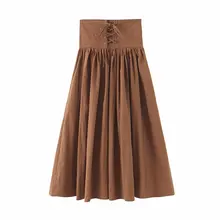 Женская элегантная винтажная бандажная юбка, модные женские плиссированные юбки в стиле ампир, женские осенние стильные длинные юбки high street chi