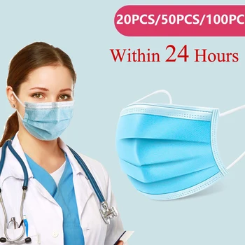 

Mask Face Mouth Mask Protect 3 Layers Filter Dustproof Earloop Non Woven Mouth Masks