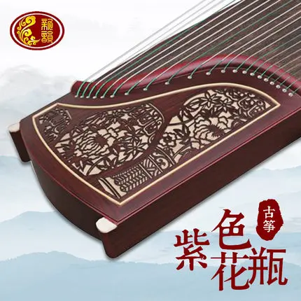 Профессиональный 21 струнный китайский zither fortune paulownia твердой древесины гуженг твердой древесины гравировки ремесла Гу Чжэн зитер