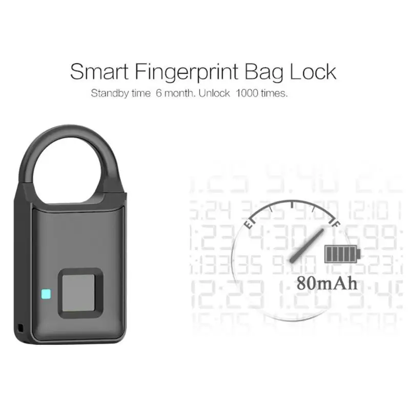 Anytek P50 умный Автомобильный Замок без ключа с отпечатком пальца, USB Перезаряжаемый замок для безопасности, Автомобильный Дверной Чехол для багажа