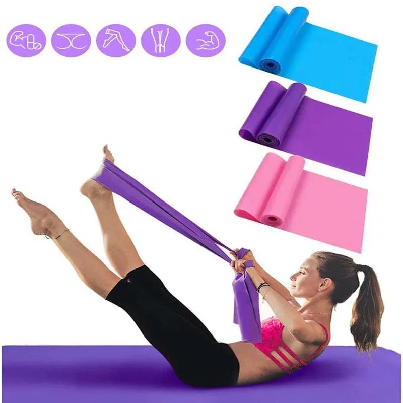 Bandas elásticas de resistencia de látex para Fitness, 1,5 metros, para entrenamiento de ejercicio, Pilates, Yoga, gimnasio en casa