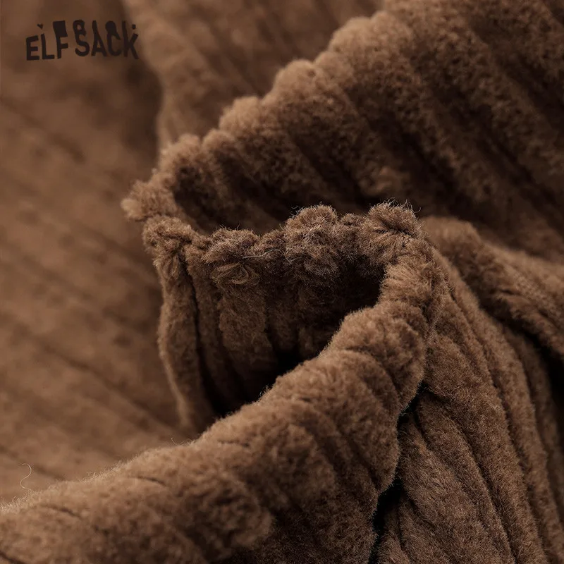 ELFSACK, однотонные, вельветовые, с разрезом, необычные, повседневные, женские юбки, зима, чистая молния, минималистичный стиль, для офиса, для девушек, на каждый день