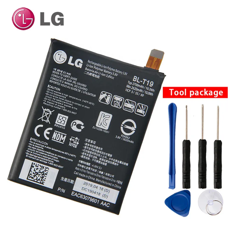 

Original LG BL-T19 Phone Battery For LG Nexus 5X H790 BLT19 H791 H798 with tool gift 2700mAh