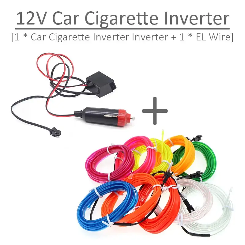 Car Cigarette Style 1-5 м Гибкий EL провод неоновый свет Декорации для вечеринки свет 6 мм швейный край светодиодный водонепроницаемый EL проволочные лампы с водителем DC12V - Испускаемый цвет: Car Cigarette Style