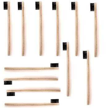 

Bamboo Toothbrushes Made From Natural Bamboo and Eco-Friendly BPA Free Bristles, 12 Pack