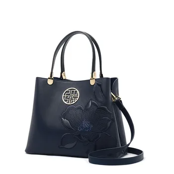 

Pmsix women leather bag 2020 New Fashion Embroidery Atmospheric Shoulder Crossbody Bag Dinner handbag Leisure bucket bag