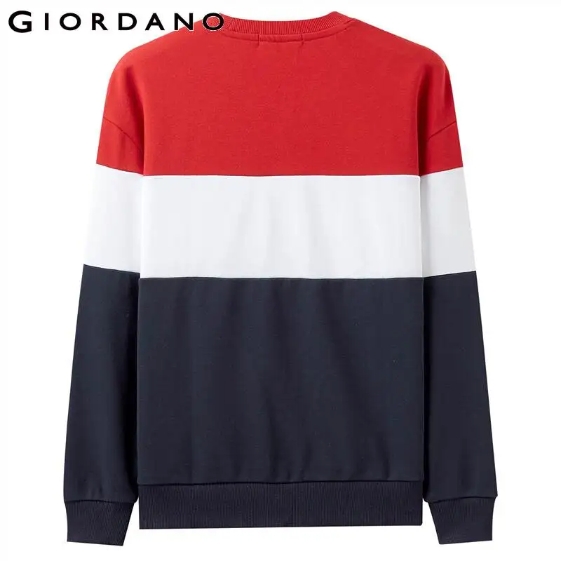 Giordano мужская толстовка с принтом контрастная Свободная Толстовка средней толщины мягкая Sudaderas Para Hombre 01099780