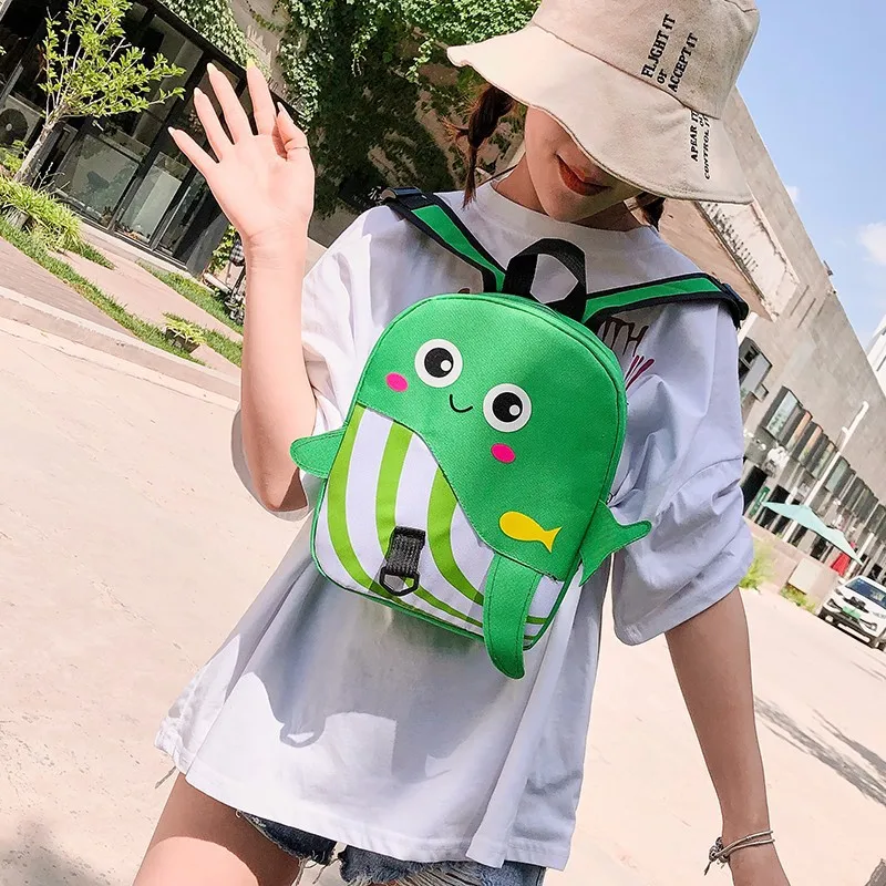 

2019 Spring New Style Cartoon Cute Nylon Cloth WOMEN'S Bag Animal Contrast Color Backpack