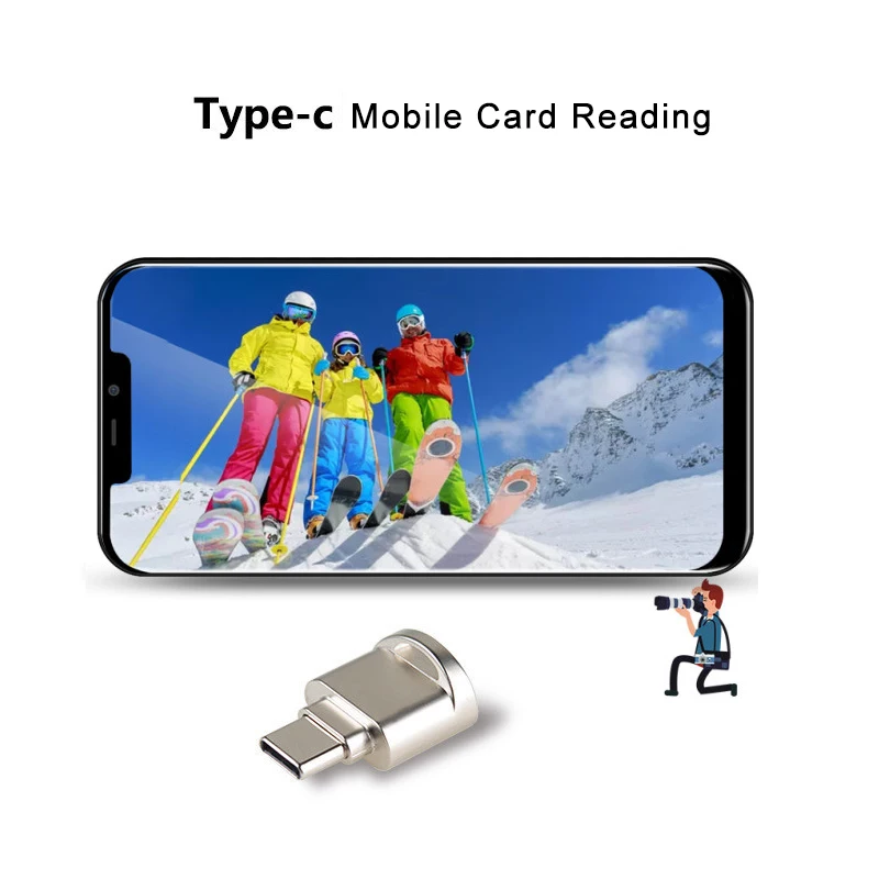 Портативный мини-считыватель карт type C Micro SD TF считыватель карт OTG адаптер USB кард-ридер для телефона