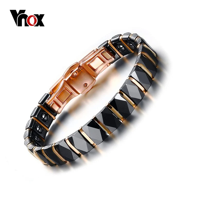 Vnox браслет из гематита Для женщин jewelry Здоровый Черный Керамика Браслеты|hematite