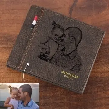 

Personalized Mens Wallet Customized Photo & Quote Wallets Coin Purse Engraved Custom Fathers Day Gift Valentines Day Mens Gift