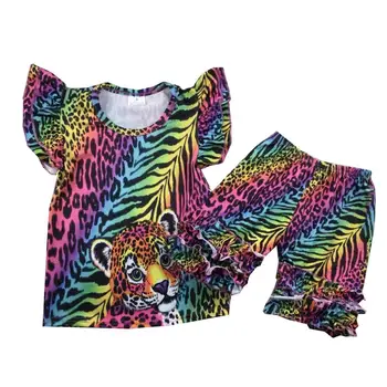 

infant baby girl suit T-shirt ruffle short two-piece children's clothing