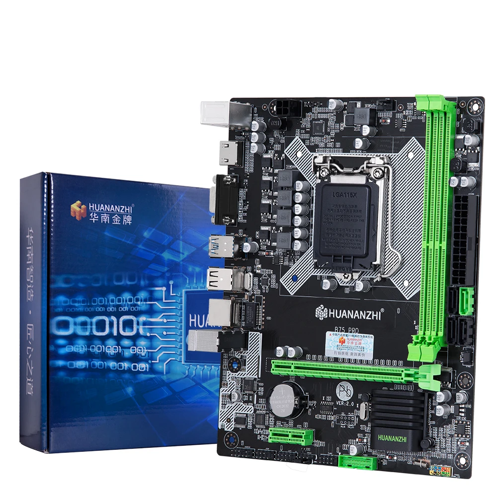 Материнская плата HUANANZHI B75 Pro LGA1155 M ATX с выходом VGA/HDMI ОЗУ DDR3 2 канала детали для