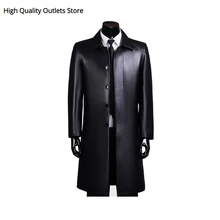 Мужская куртка из натуральной кожи, мужская куртка из овчины, верхняя одежда в деловом стиле, мужская кожаная одежда