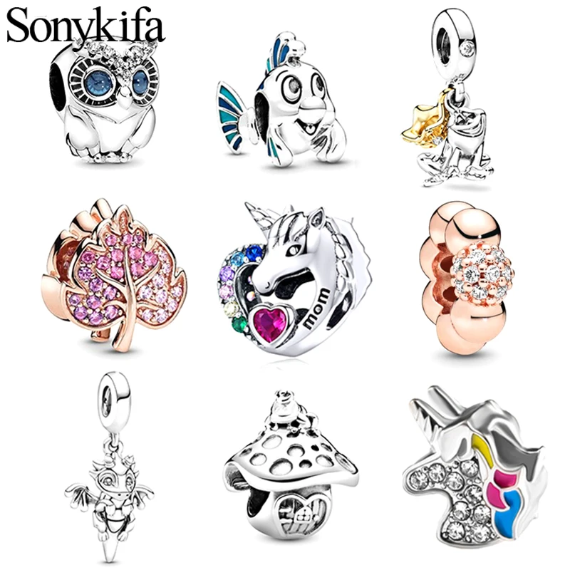 

2Pcs/Lot New shimmering unicorn and little mermaid string accessories For Original Fine bracelet necklace Male&female gifts